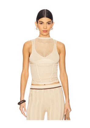 ISA BOULDER Rider Top in Beige. Size L. Also in M, XL.