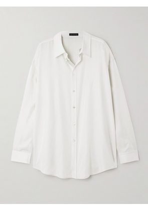 Balenciaga - Oversized Embroidered Lyocell Shirt - Off-white - FR 34,FR 36,FR 38,FR 40