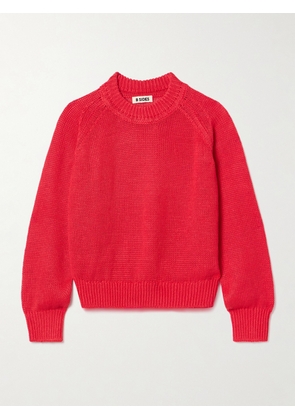 B SIDES - Knitted Linen Sweater - Red - x small,small,medium,large