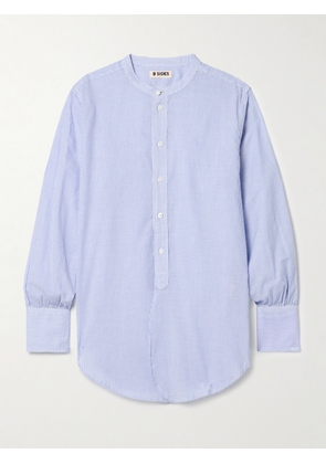 B SIDES - Marta Striped Cotton Shirt - Blue - x small,small,medium,large