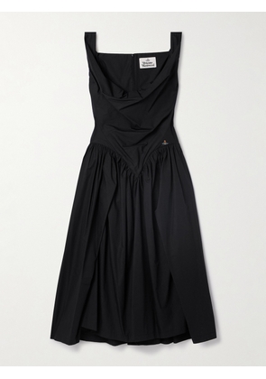 Vivienne Westwood - Sunday Gathered Cotton-poplin Midi Dress - Black - IT36,IT38,IT40,IT42,IT44,IT46,IT48