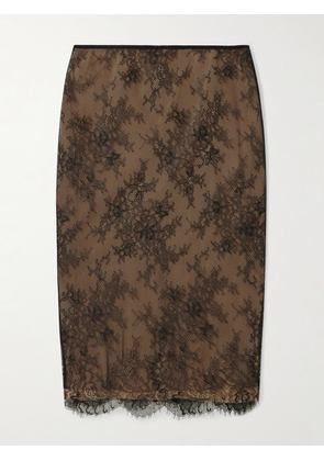 Self-Portrait - Lace Skirt - Brown - UK 4,UK 6,UK 8,UK 10,UK 12,UK 14,UK 16