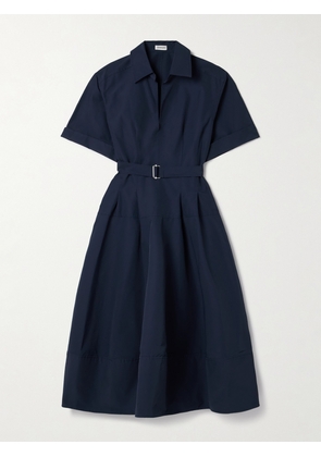 SIMKHAI - Deanna Belted Cotton-blend Faille Midi Shirt Dress - Blue - US0,US2,US4,US6,US8,US10