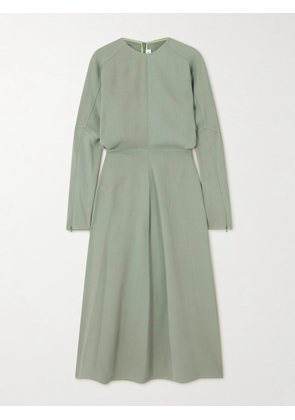 Victoria Beckham - Paneled Crepe Midi Dress - Green - UK 4,UK 6,UK 8,UK 10,UK 12,UK 14,UK 16