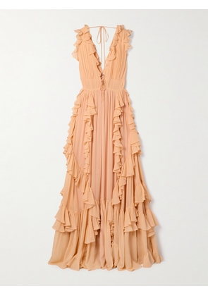 Ulla Johnson - Florella Ruffled Silk-chiffon Gown - Pink - US0,US2,US4,US6,US8,US10,US12