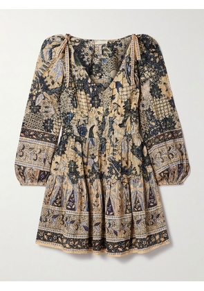 Ulla Johnson - Anika Printed Cotton-blend Voile Mini Dress - Brown - US00,US0,US2,US4,US6,US8,US10,US12,US14