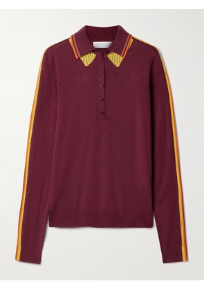 Gabriela Hearst - Zorya Cashmere And Silk-blend Polo Top - Red - x small,small,medium,large,x large