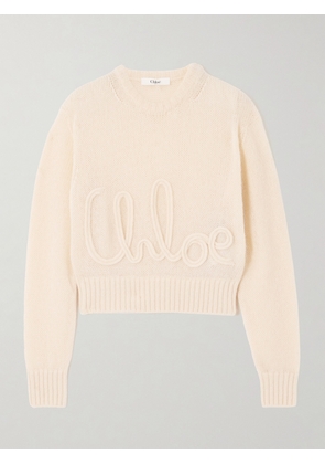 Chloé - Embroidered Alpaca And Silk-blend Sweater - Cream - x small,small,medium,large,x large