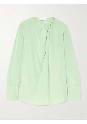 Victoria Beckham - Twisted Wrap-effect Silk-crepe Blouse - Green - UK 4,UK 6,UK 8,UK 10,UK 12,UK 14