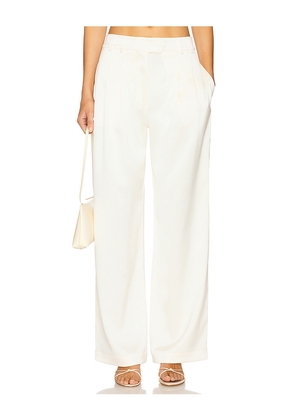 fleur du mal Satin Relaxed Pant in Cream. Size 10. Also in 2, 6, 8.