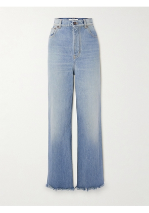 Chloé - Frayed High-rise Wide-leg Jeans - Blue - 24,25,26,27,28,29,30,31,32