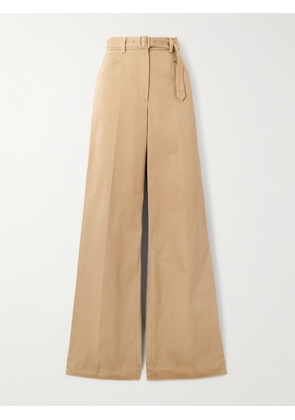 Gabriela Hearst - Norman Belted Cotton-gabardine Wide-leg Pants - Brown - IT38,IT40,IT42,IT44,IT46