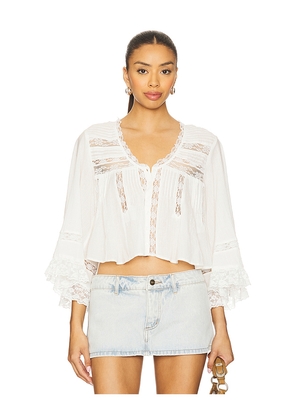 Free People x REVOLVE Rosa Ruffle Top in Ivory. Size M. Also in XL.