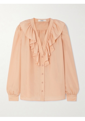 Chloé - Ruffled Silk Blouse - Orange - FR 36,FR 38,FR 40,FR 42,FR 44