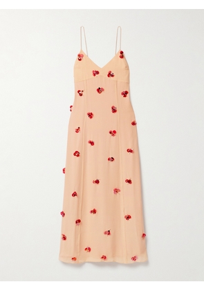Ulla Johnson - Eve Embellished Silk-chiffon Midi Dress - Orange - US0,US2,US4,US6,US8,US10,US12
