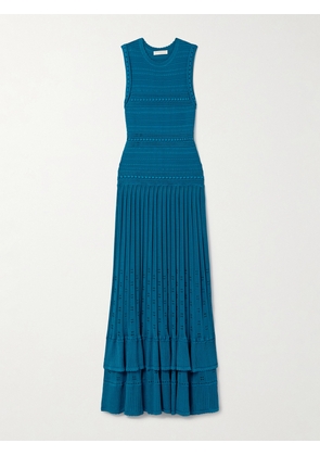 Ulla Johnson - Mireille Pleated Knitted Maxi Dress - Blue - x small,small,medium,large,x large