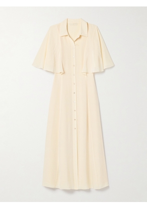 Ulla Johnson - Silhouette Silk Crepe De Chine Midi Shirt Dress - Cream - US0,US2,US4,US6,US8,US10,US12,US14