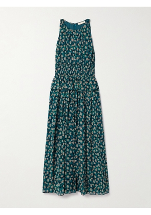 Ulla Johnson - Adeline Shirred Floral-print Silk Crepe De Chine Midi Dress - Green - US0,US2,US4,US6,US8,US10,US12,US14