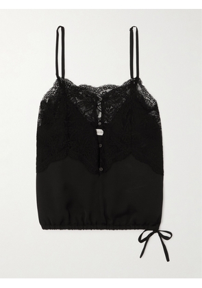 Dries Van Noten - Lace-trimmed Satin Camisole - Black - FR 34,FR 36,FR 38,FR 40,FR 42,FR 44