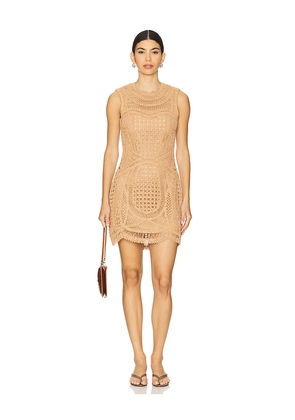 SIMKHAI Coen Mini Dress in Tan. Size 0. Also in 2.