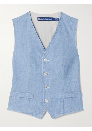 Polo Ralph Lauren - Pauline Cotton-chambray Vest - Blue - US0,US2,US4,US6,US8,US10,US12