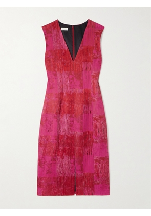 Dries Van Noten - Delina Distressed Cotton-blend Jacquard Midi Dress - Pink - FR 34,FR 36,FR 38,FR 40,FR 42,FR 44