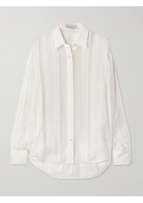 Stella McCartney - Paneled Organic Silk-chiffon And Satin Shirt - White - IT36,IT38,IT40,IT42,IT44,IT46,IT48,IT50