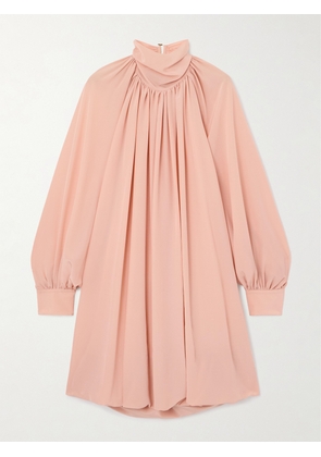 Stella McCartney - Open-back Gathered Silk Crepe De Chine Mini Dress - Pink - IT34,IT36,IT38,IT40,IT42,IT44,IT46