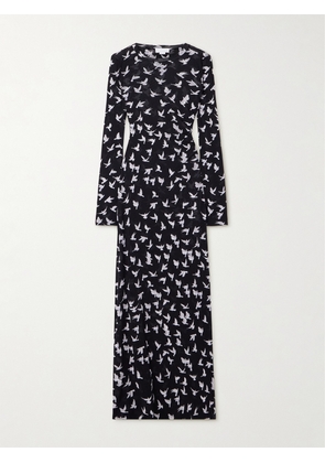 Stella McCartney - Printed Stretch-tulle Maxi Dress - Black - x small,small,medium,large,x large