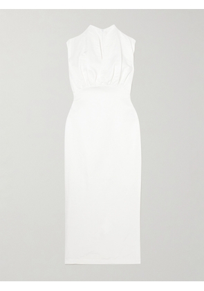 DESTREE - Paz Gathered Textured-woven Midi Dress - White - x small,small,medium,large
