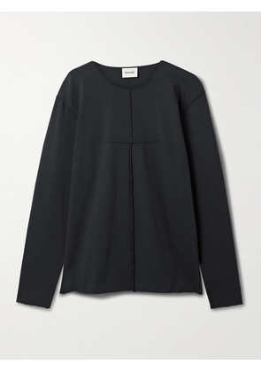 KHAITE - Kit Paneled Cotton-jersey T-shirt - Black - x small,small,medium,large,x large