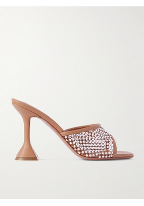 Amina Muaddi - Lupita Crystal-embellished Fishnet And Leather Mules - Neutrals - IT36,IT36.5,IT37,IT37.5,IT38,IT38.5,IT39,IT39.5,IT40,IT40.5,IT41,IT41.5,IT42