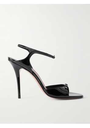 Amina Muaddi - Adut Crystal-embellished Buckled Patent-leather Sandals - Black - IT36,IT36.5,IT37,IT37.5,IT38,IT38.5,IT39,IT39.5,IT40,IT40.5,IT41,IT41.5,IT42