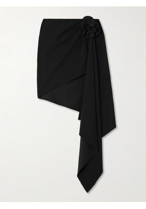Magda Butrym - Asymmetric Appliquéd Draped Skirt - Black - FR 32,FR 34,FR 36,FR 38,FR 40,FR 42