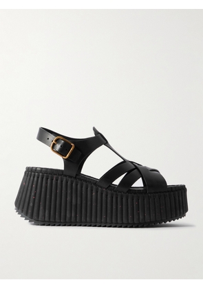 Chloé - Nama Leather Platform Sandals - Black - IT35,IT36,IT37,IT38,IT39,IT40,IT41