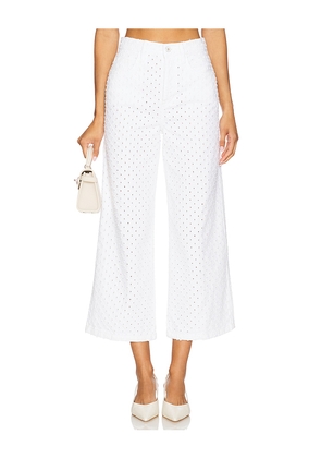 Favorite Daughter The Masha Super High Rise Wide Leg Crop Pant in White. Size 23. Also in 26, 28.