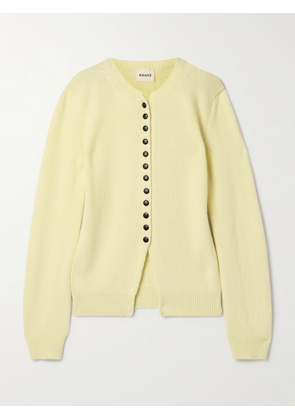 KHAITE - Josette Cashmere Cardigan - Yellow - x small,small,medium,large