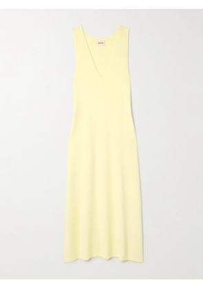 KHAITE - Keran Stretch-knit Midi Dress - Yellow - x small,small,medium,large