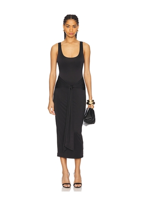 Good American Slinky Jersey Ruched Midi Dress in Black. Size S. Also in XXXXL/4X.