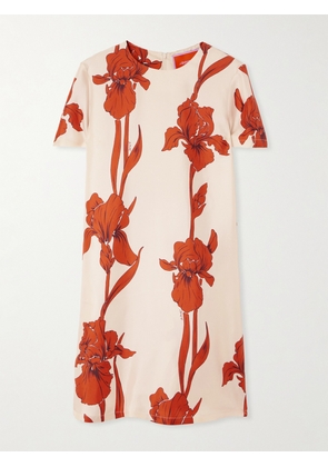 La DoubleJ - Floral-print Silk-twill Mini Dress - Cream - xx small,x small,small,medium,large,x large,xx large