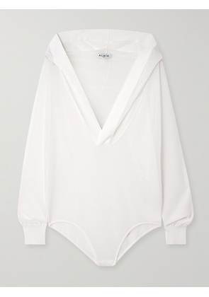 Alaïa - Hooded Jersey Bodysuit - White - FR 34,FR 36,FR 38,FR 40,FR 42