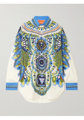 La DoubleJ - Better Than Your Boyfriend's Printed Cotton-poplin Shirt - Blue - xx small,x small,small,medium,large,x large,xx large