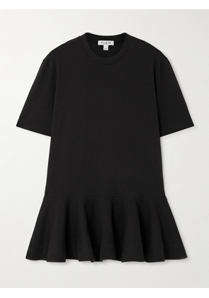 Alaïa - Oversized Poplin-trimmed Cotton-jersey Peplum T-shirt - Black - FR 34,FR 36,FR 38,FR 40,FR 42,FR 44,FR 46