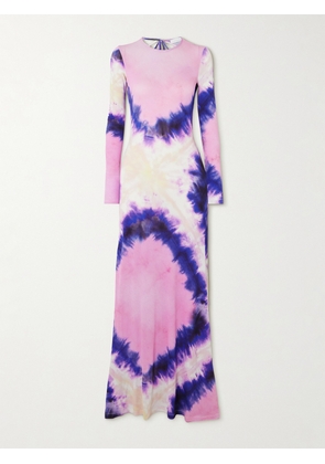 RABANNE - Open-back Tie-dyed Stretch-crepe Maxi Dress - Pink - FR 34,FR 36,FR 38,FR 40,FR 42,FR 44