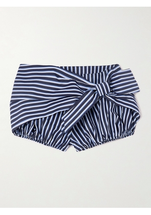 RABANNE - Striped Cotton-poplin Shorts - Blue - FR 34,FR 36,FR 38,FR 40,FR 42,FR 44