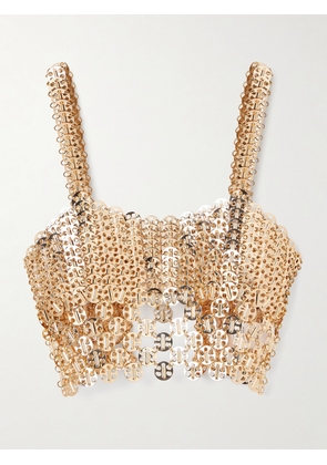 RABANNE - Cropped Chainmail Tank - Gold - FR 34,FR 36,FR 38,FR 40