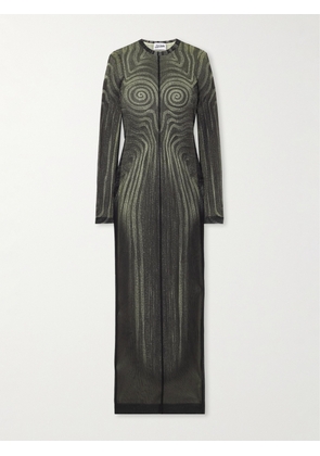 Jean Paul Gaultier - Trompe L'oeil Printed Mesh Maxi Dress - Black - xx small,x small,small,medium,large,x large,xx large