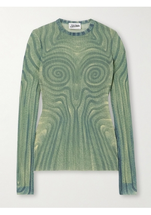 Jean Paul Gaultier - Printed Mesh Top - Blue - xx small,x small,small,medium,large,x large,xx large