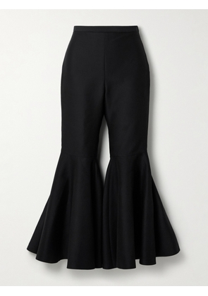 Salon 1884 - Catullo Cropped Cotton And Silk-blend Flared Pants - Black - FR 34,FR 36,FR 38,FR 40,FR 42