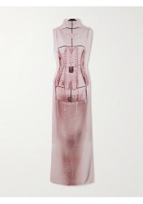 Jean Paul Gaultier - Trompe L'oeil Printed Jersey Maxi Dress - Pink - xx small,x small,small,medium,large,x large,xx large